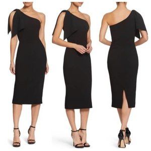 Dress the Population tiffany black dress one shoulder large